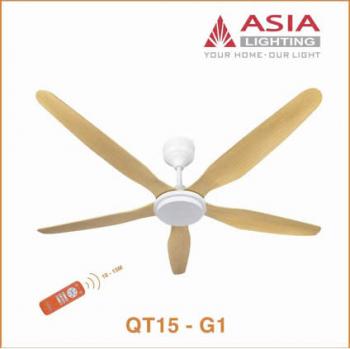 Quạt trần 5 cánh gỗ phong cách Asia QT15-G01