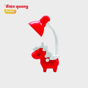 Đèn bàn bóng rời trẻ em con kỳ lân, đỏ trắng điện quang ĐQ DKL16 RW B