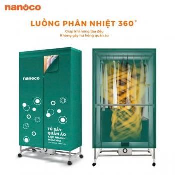 Tù sấy quần áo Nanoco Model NCD1502 màu xanh, công suất 1500W, (sức chứa ≤ 20kg)