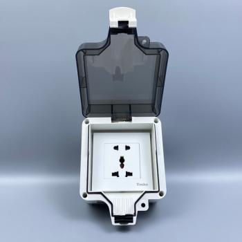 Ổ cắm đôi 3 chấu chống nước chính hãng Tenko TK-IP66-01, IP66, có hạt sẵn