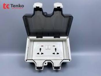Ổ Cắm Điện Đôi 3 Chấu Chống Nước Chữ Nhật Chính Hãng Tenko TK-IP66-CN01