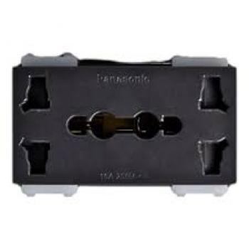 Ổ cắm đôi đa năng có màn che, bắt vít Panasonic WEV157207MYH, 250VAC - 16A - Xám ánh kim