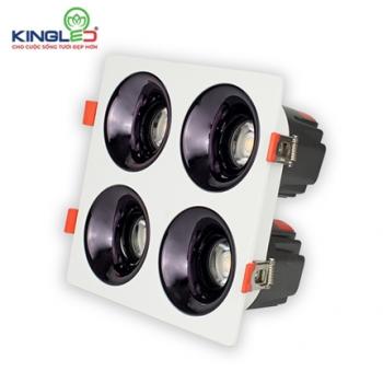 Đèn âm trần KingLED DA-GL-4*12SSV168- V/TT/T, 18W, lỗ khoét 160*160mm