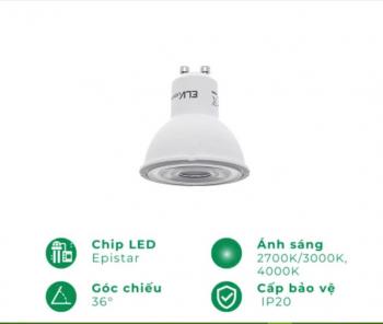 Bóng LED Chân Cắm  ELV VL7-GU10,7W , 55*150*130mm