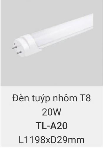 Đèn tuýp nhôm Vinaled TL-A20 , 20w , Kích thước: L1198xD29 mm 