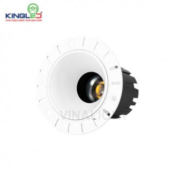 Đèn led âm trần chiếu rọi Kingled ZIRCON DA-DLRS-7SS-T70-TT-KV 7w,80*H66mm, lỗ khoét 55mm, ánh sáng trắng, chip Samsung, choá đen, không viền mặt