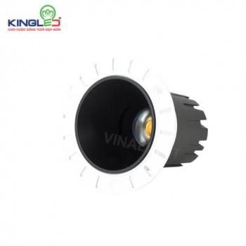 Đèn led âm trần chiếu rọi Kingled ZIRCON DA-DLRS-7SS-T70-V-KV 7w,80*H66mm, lỗ khoét 55mm, ánh sáng trắng, chip Samsung, choá đen, không viền mặt