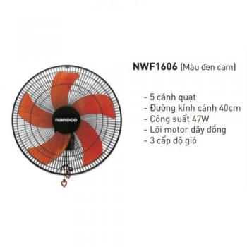 Quạt treo tường nanoco NWF1606 , màu cam , 47W