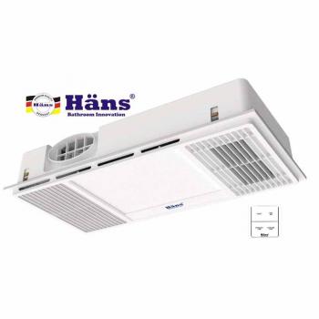 Quạt sưởi đa năng âm trần điều khiển HANS HA2, thổi nóng, thổi mát, thông gió, chiếu sáng