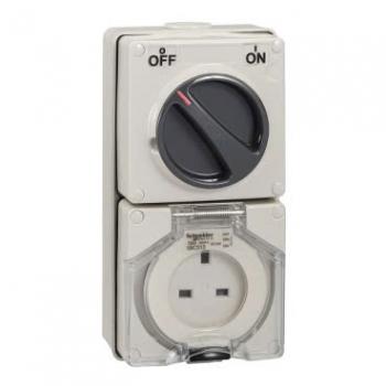 Ổ cắm có công tắc Schneider dòng switched socket S56C313GY, IP66