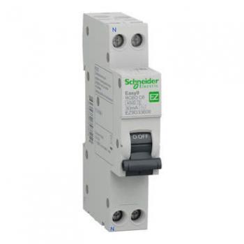 Cầu dao chống sét lan truyền Schneider EZ9D33610 Easy9 RCBO - 1P + N - 6A - C curve - AC type - 4500 A - 30 mA