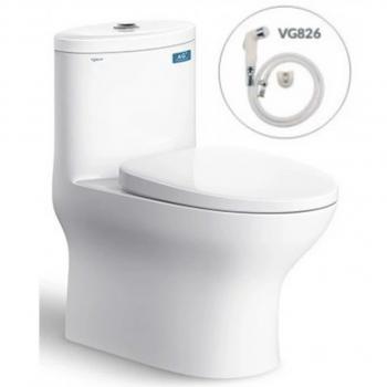 Bồn Cầu Viglacera V37M Xả Xoáy Nắp Êm V37 + Vòi Xịt VG826