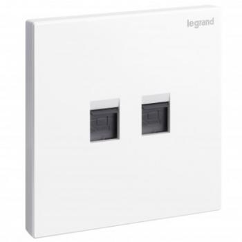 Ổ cắm điện thoại đôi RJ11 màu White Legrand Galion 282446