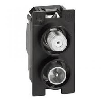 screened demixed TV-SAT jack in die cast housing with current flow Legrand Living Now BT-K4214D