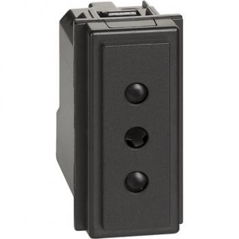 Socket 2P+T 10A 250V black Legrand Living Now BT-KG4113