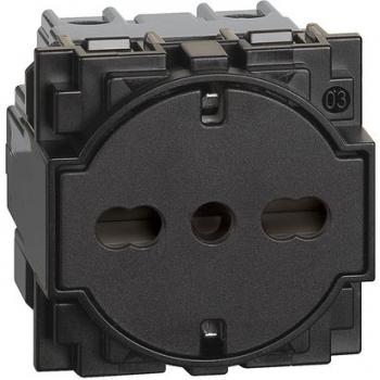 Flat socket P40 10/16A black Legrand Living Now BT-KG4140A16F