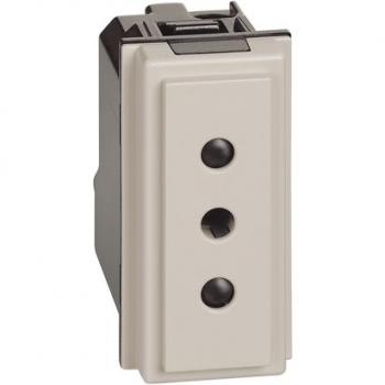 Socket 2P+T 10A 250V sand Legrand Living Now BT-KM4113