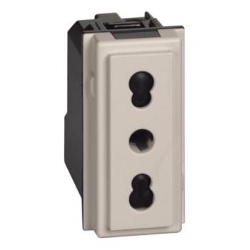 Socket 2P+T 10/16A bipasso sand Legrand Living Now BT-KM4180