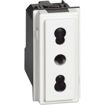 Socket 2P+T 10/16A bipasso white Legrand Living Now BT-KW4180