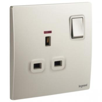 1G BS 13A DP SW SOCKET +LED  Legrand Mallia Senses 281118CH