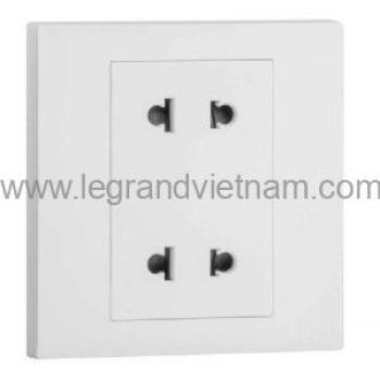 Ổ cắm đôi 2 chấu 16A Legrand Obria MEC31047WH