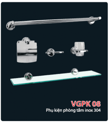 Bộ phụ kiện phòng tắm bằng (INOX304) Viglacera VGPK08 (5 món)