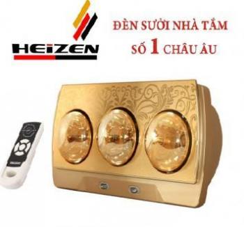 Đèn sưởi 3 bóng Heizen HE-3BR bảo hành 10 năm có điều khiển từ xa