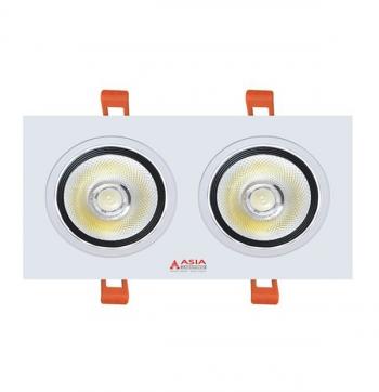 Đèn âm trần vuông bộ 2 đèn Asia 20w COB có thấu kính -V