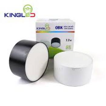 Đèn Led ống bơ trán quang Kingled OBK-12 AS: 3000K/4000K/6000K Vỏ đen/vỏ trắng