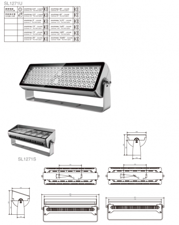 Đèn pha chiếu sàn siêu sáng Shylon SL1271U/S;  Chip: Cree/LUMILEDS; Công suất: 210W-360W