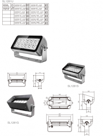 Đèn pha chiếu sàn siêu sáng Shylon SL1281U/G;  Chip: Cree/LUMILEDS; Công suất: 40W-72W