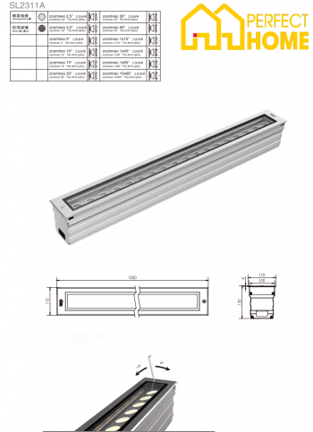 Đèn hắt chân tường Shylon SL2311A, Công suất: 60W-100W; IP 67; Chip Cree