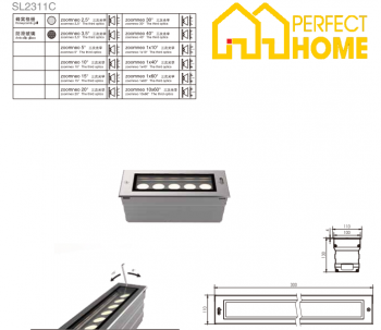 Đèn hắt chân tường Shylon SL2311C, Công suất: 20W-30W; IP 67; Chip Cree