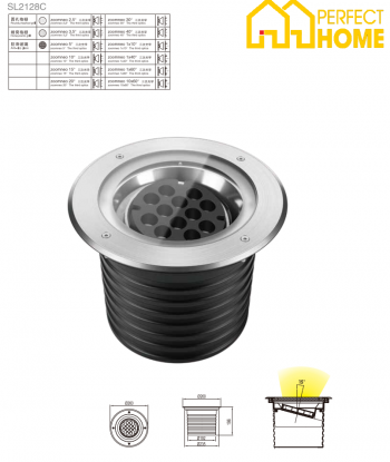 Đèn âm đất Shylon SL2128CC, Công suất 14W-32W, Chip Cree; IP67