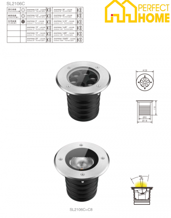 Đèn âm đất Shylon SL2106C, Công suất 7W-12W, Chip Cree; IP67