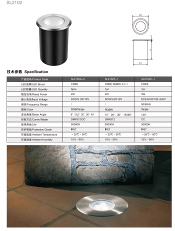 Đèn âm đất Shylon SL2102/SL2101, Công suất 1.5W-4W, Chip Cree; IP67