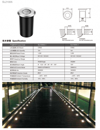 Đèn âm đất Shylon SL21005, Công suất 1.5W, Chip Cree; IP67