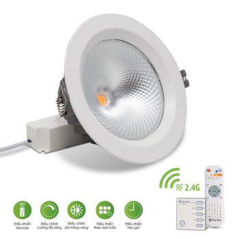 Đèn Downlight điều khiển từ xa Rạng Đông  chip COB D AT14L 76/7W.RF, Ánh sáng: 3000K-6500K