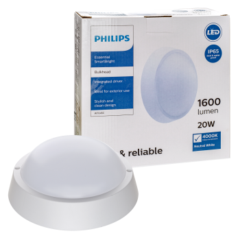 Đèn ốp trần/tường Philips Essential SmartBright LED Bulkhead WT045C, công suất 12W/20W, Ánh sáng: 4000K