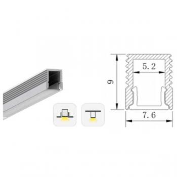 Đèn LED thanh nhôm VInaled PF-0907,Kích thước: H9xW7.6mm, Điện áp ngõ vào: DC24V, Công suất: 8.6W/ mét