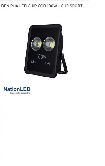 Đèn pha LED NationLED Chóa cốc NAFL-CUP-100 BRDO-T 100W, chips Bridgelux, nguồn DONE, 6500K/4000K/3000K
