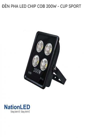 Đèn pha LED NationLED Chóa cốc NAFL-CUP-200 BRDO 200W, chips Bridgelux, nguồn DONE, 6500K/4000K/3000K
