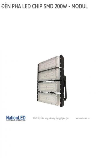 Đèn pha LED Nationled NAMD-SMD-200BRDO, Modul SMD, 200W chíp Bridgelux nguồn Done, 6500K/4000K/3000K