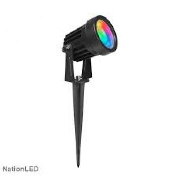 Đèn LED chiếu điểm cắm cỏ Nationled NACC-7L60-BK-DM 7W - 220V, Ø60xL80mm, vỏ đen, góc mở 60 độ - Đổi màu